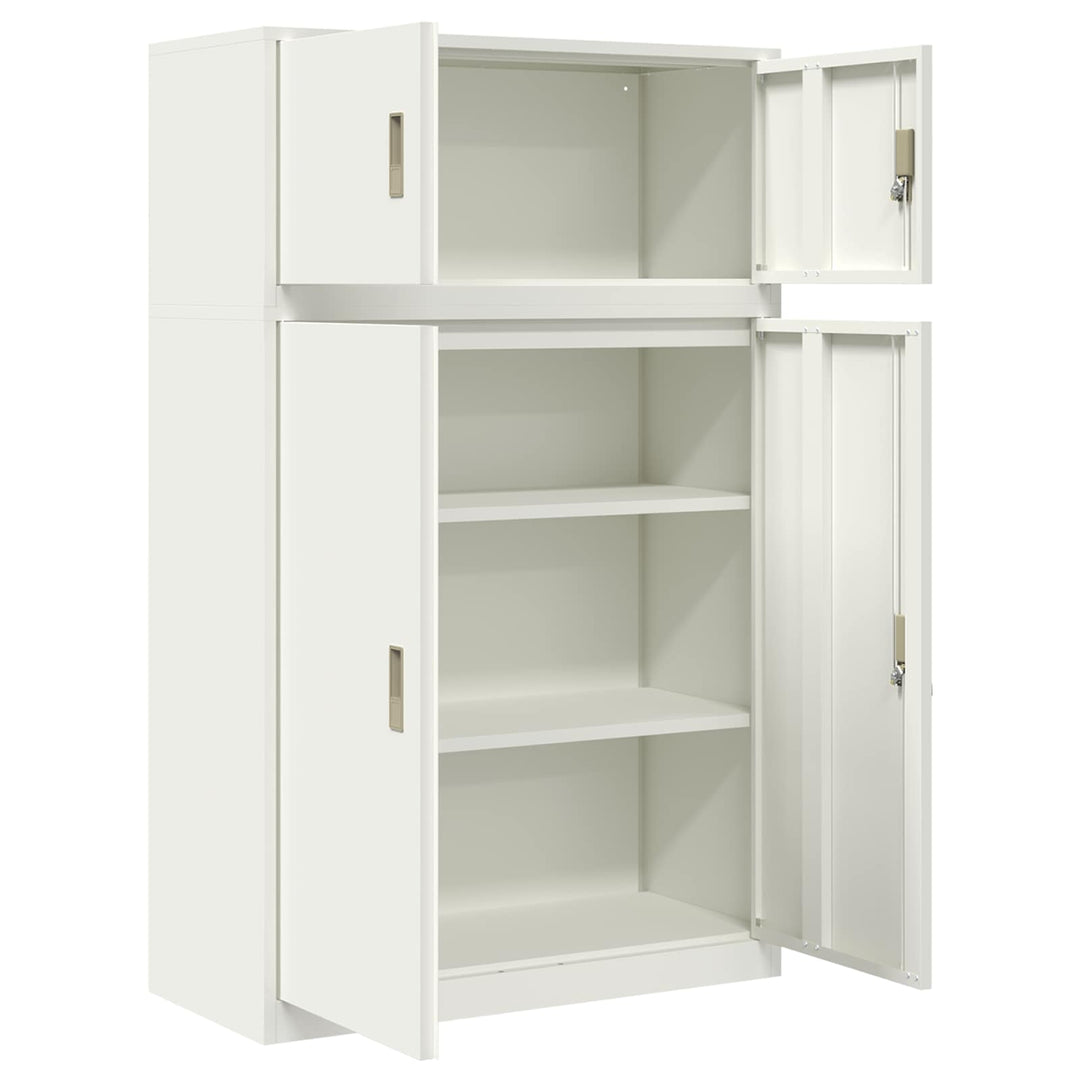Opbevaringsskab 2 stk. Hvid 90 x 40 x 145 cm Stål Låses