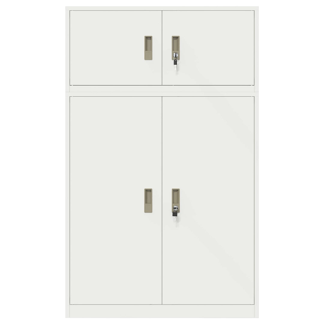 Opbevaringsskab 2 stk. Hvid 90 x 40 x 145 cm Stål Låses