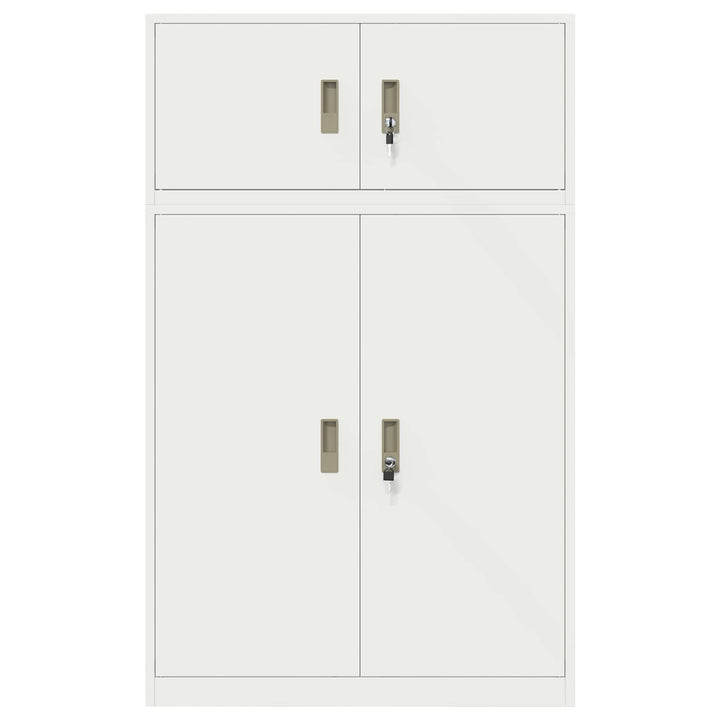 Opbevaringsskab 2 stk. Hvid 90 x 40 x 145 cm Stål Låses