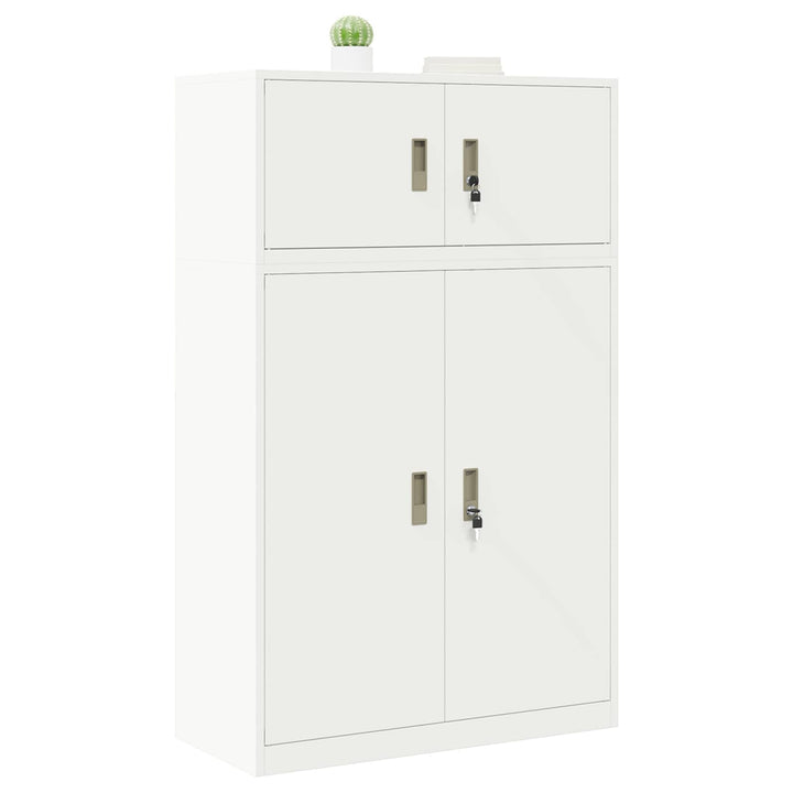 Opbevaringsskab 2 stk. Hvid 90 x 40 x 145 cm Stål Låses