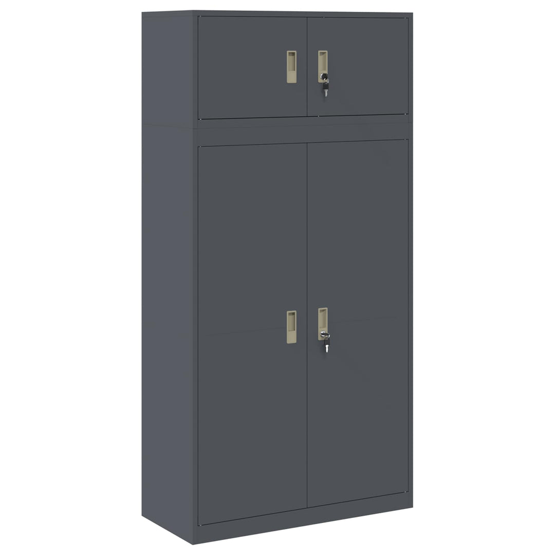 Opbevaringsskab 2 stk. Antracit 90 x 40 x 180 cm Stål Låses