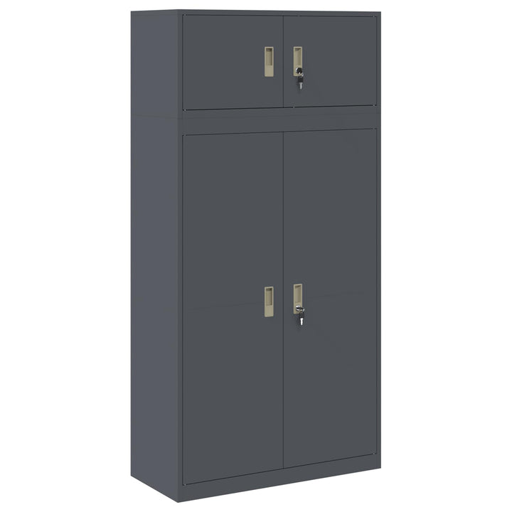 Opbevaringsskab 2 stk. Antracit 90 x 40 x 180 cm Stål Låses