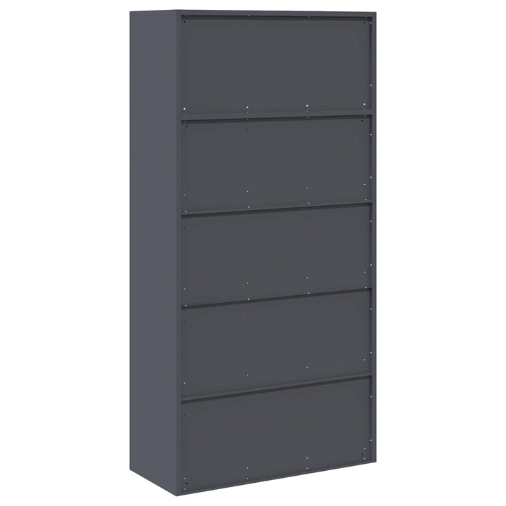 Opbevaringsskab 2 stk. Antracit 90 x 40 x 180 cm Stål Låses