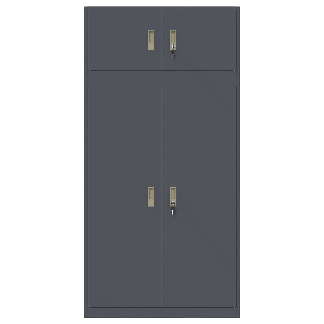 Opbevaringsskab 2 stk. Antracit 90 x 40 x 180 cm Stål Låses