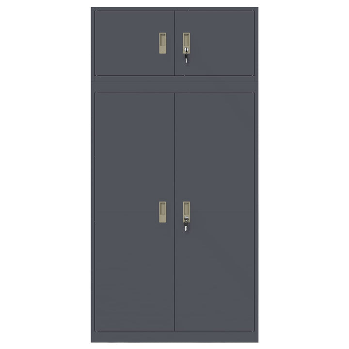 Opbevaringsskab 2 stk. Antracit 90 x 40 x 180 cm Stål Låses