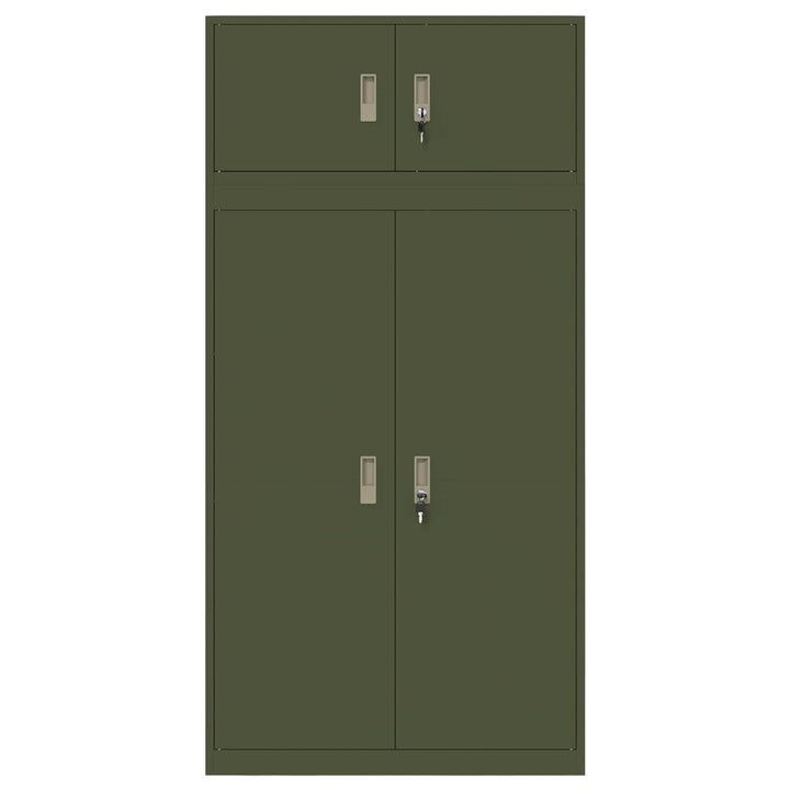 Opbevaringsskab 2 stk. Oliven grøn 90 x 40 x 180 cm Stål Låses
