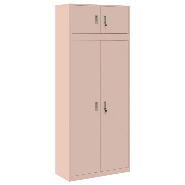 Opbevaringsskab 2 stk. Lyserød 90 x 40 x 220 cm Stål Låses
