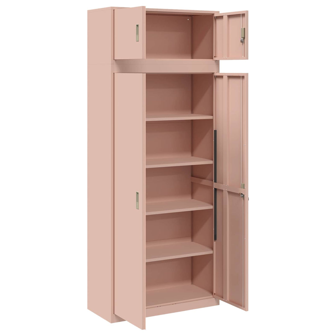 Opbevaringsskab 2 stk. Lyserød 90 x 40 x 220 cm Stål Låses