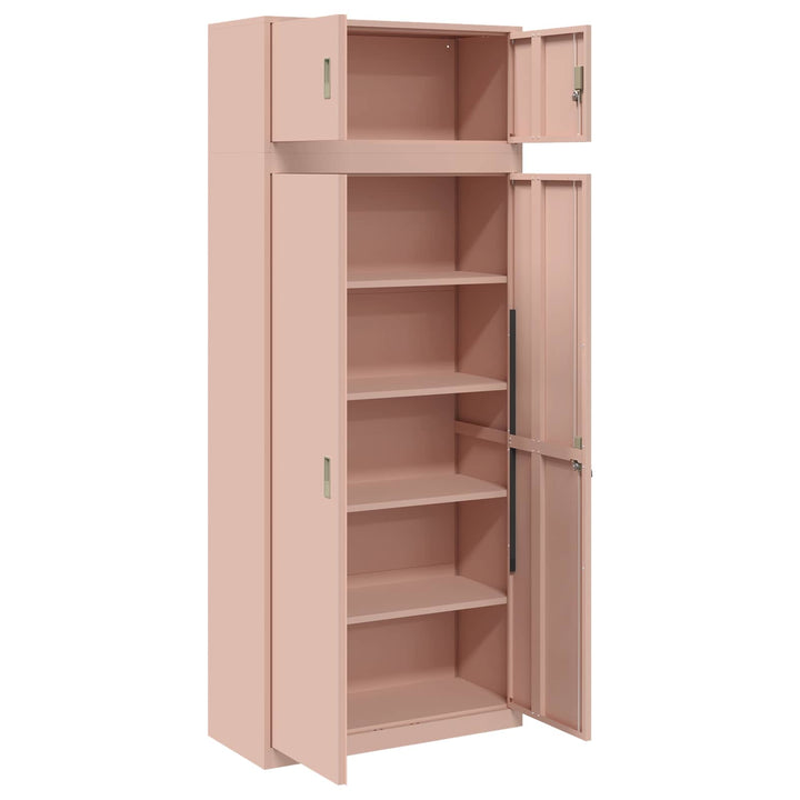 Opbevaringsskab 2 stk. Lyserød 90 x 40 x 220 cm Stål Låses