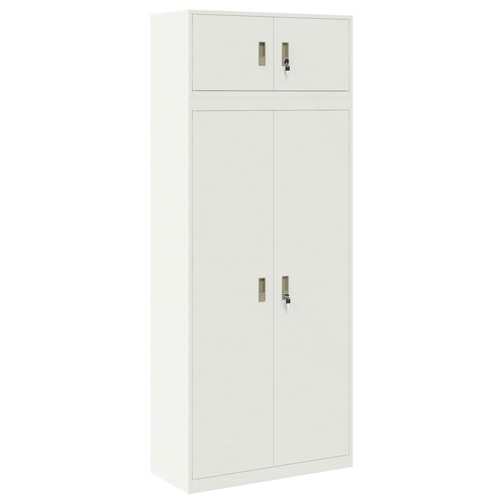 Opbevaringsskab 2 stk. Hvid 90 x 40 x 220 cm Stål Låses