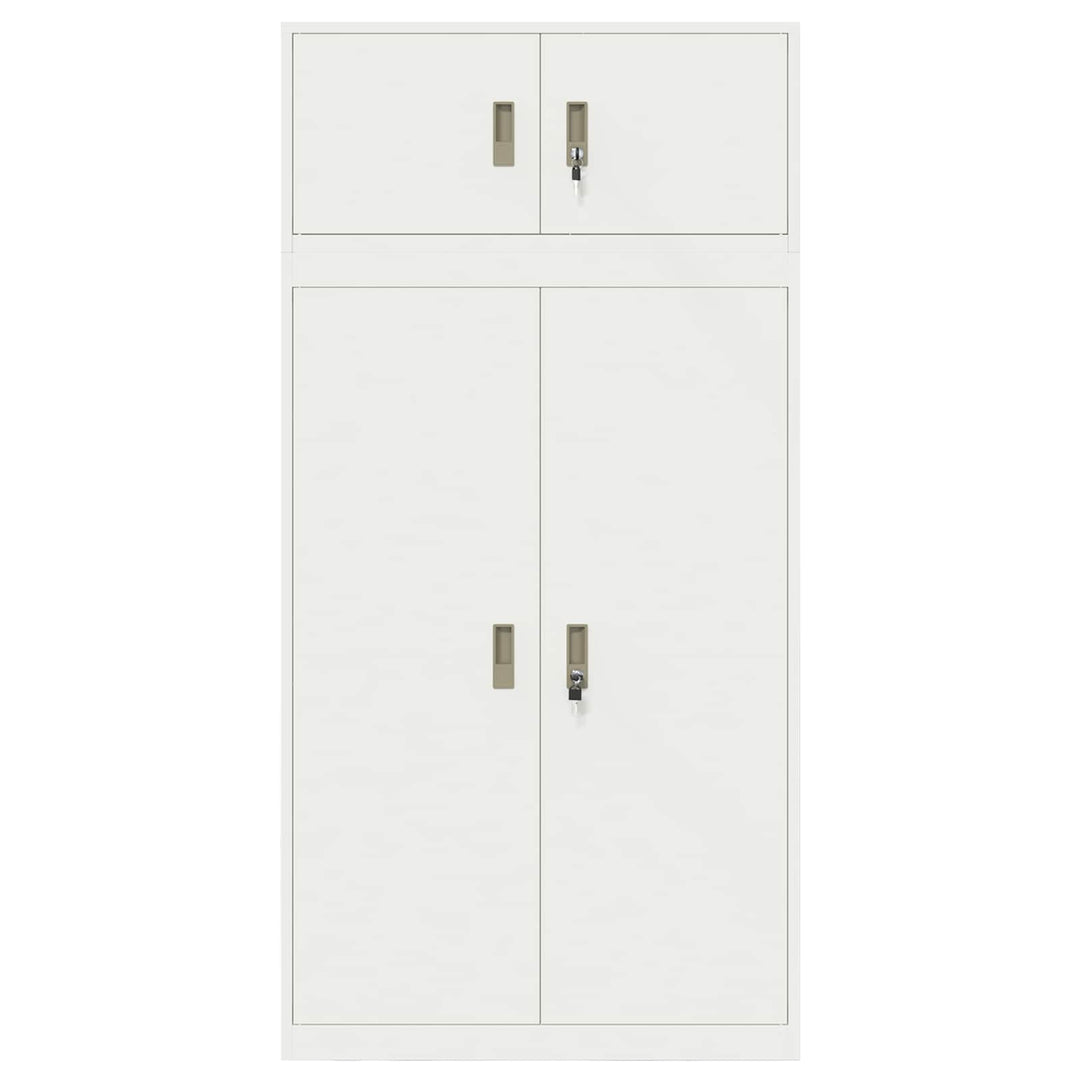 Opbevaringsskab 2 stk. Hvid 90 x 40 x 220 cm Stål Låses
