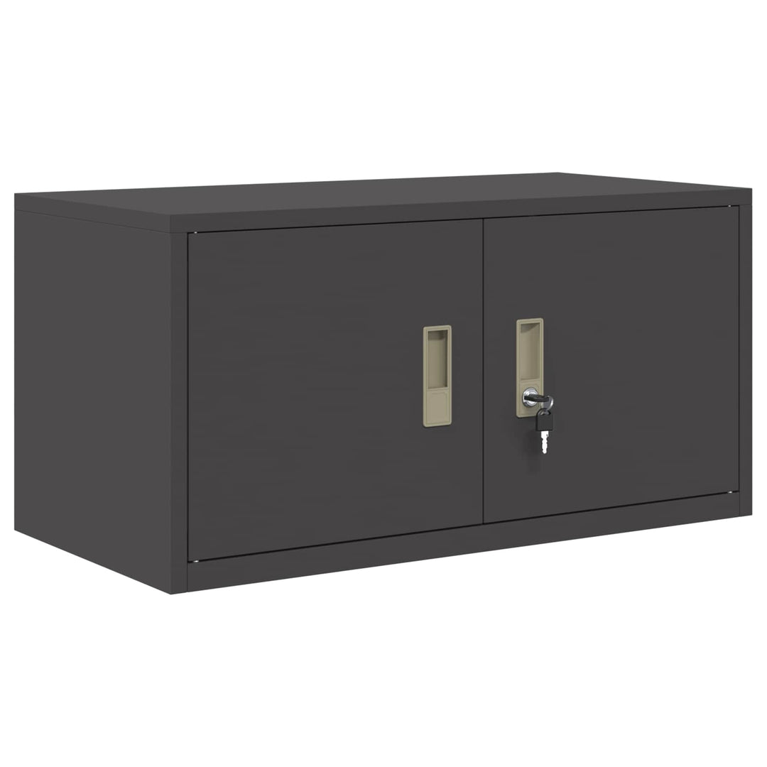 Opbevaringsskab 2 stk. Sort 80 x 40 x 130 cm Stål Låses