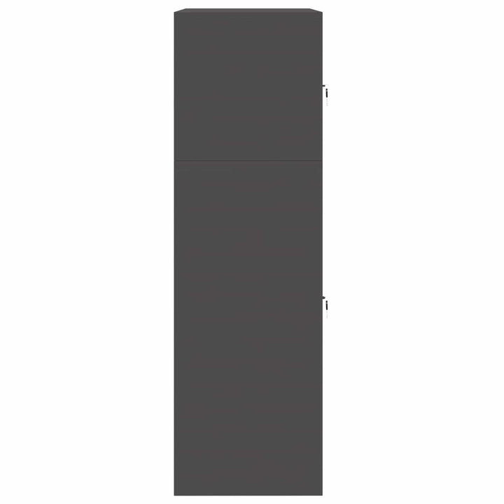 Opbevaringsskab 2 stk. Sort 80 x 40 x 130 cm Stål Låses