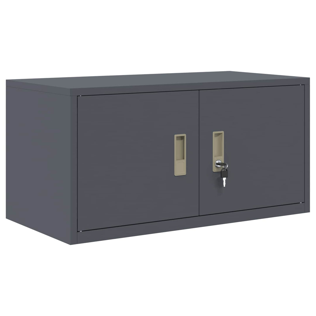 Opbevaringsskab 2 stk. Antracit 80 x 40 x 130 cm Stål Låses