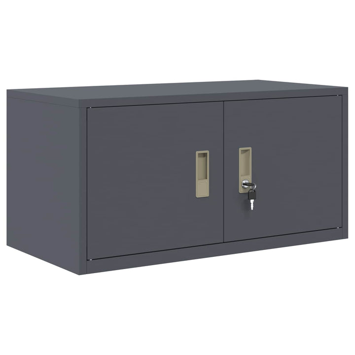 Opbevaringsskab 2 stk. Antracit 80 x 40 x 130 cm Stål Låses