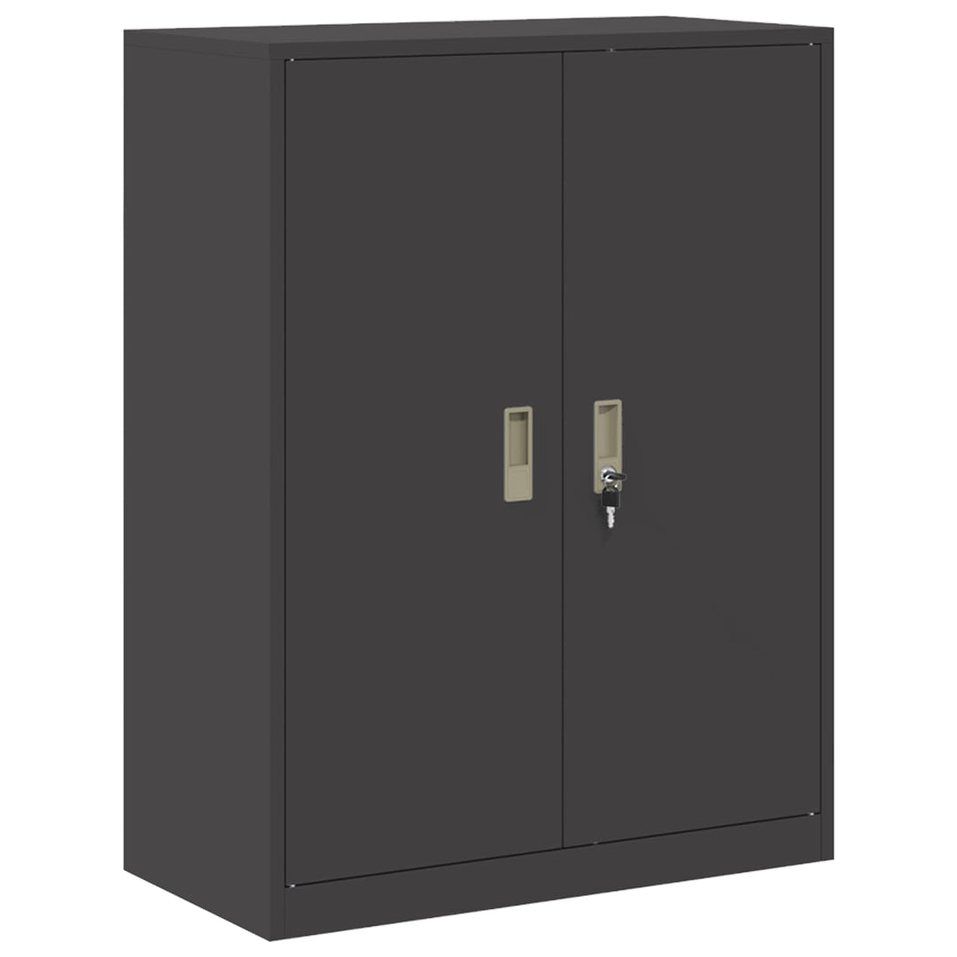 Opbevaringsskab 2 stk. Sort 80 x 40 x 145 cm Stål Låses