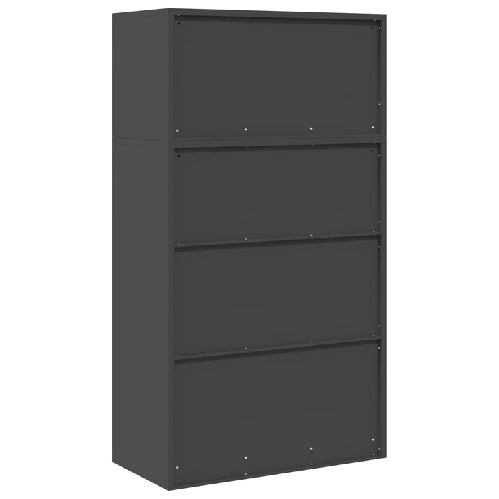 Opbevaringsskab 2 stk. Sort 80 x 40 x 145 cm Stål Låses