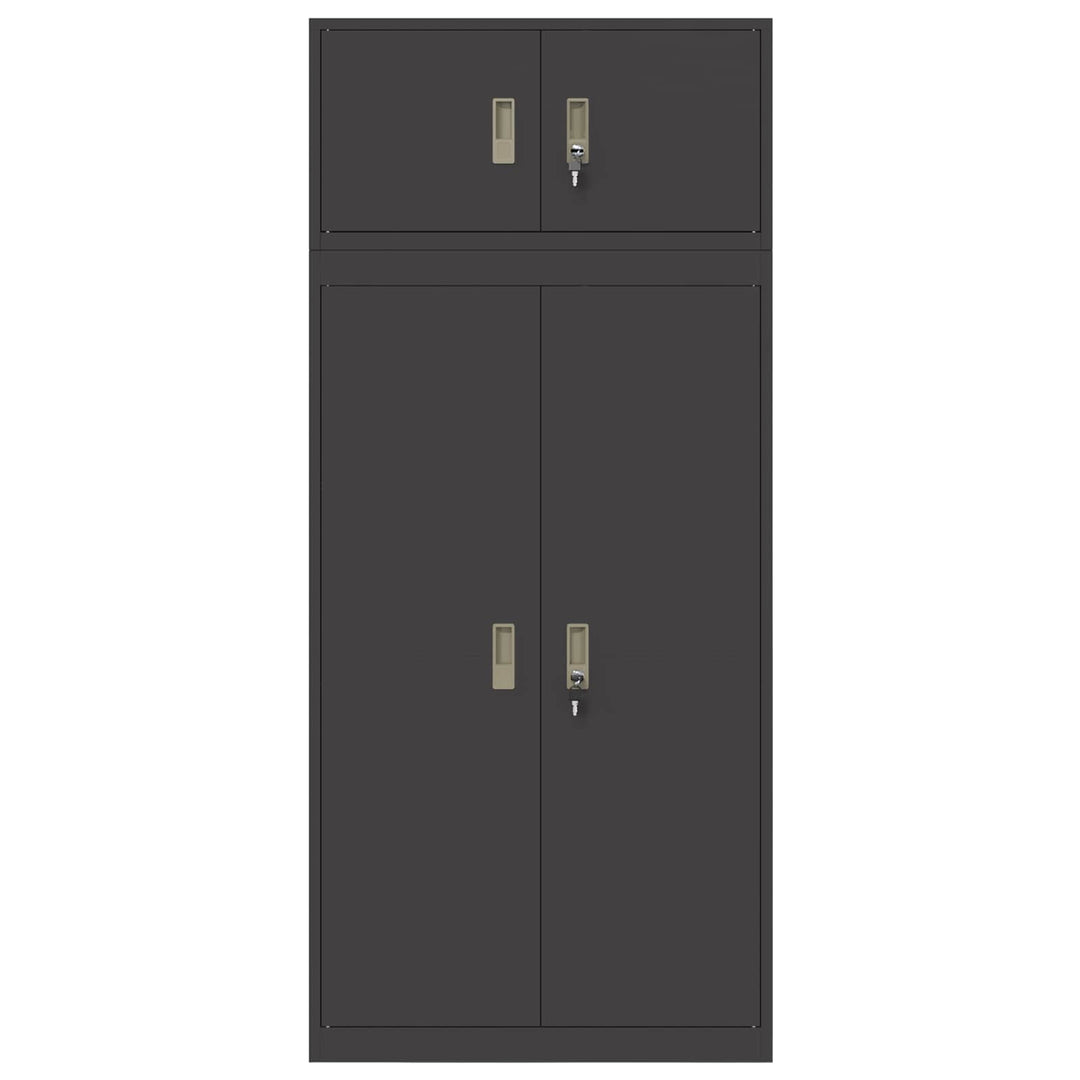 Opbevaringsskab 2 stk. Sort 80 x 40 x 180 cm Stål Låses