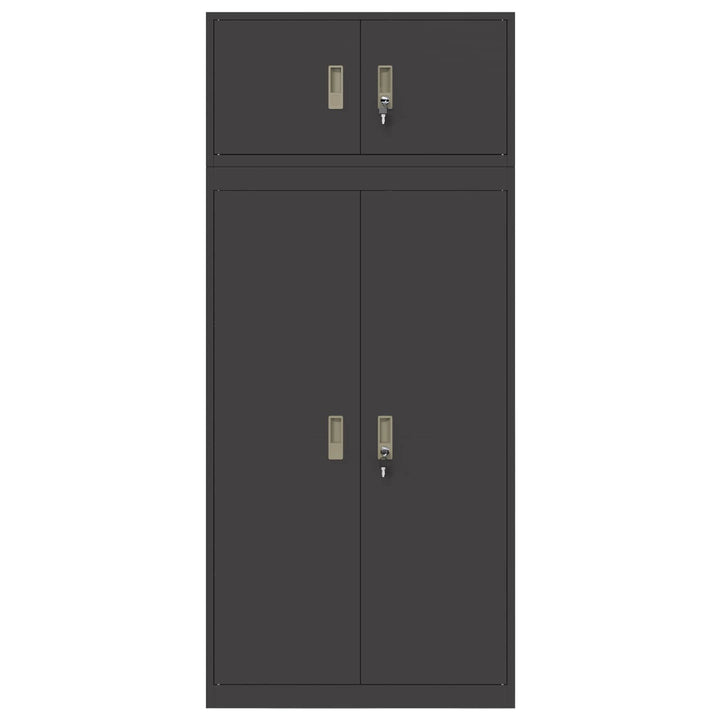Opbevaringsskab 2 stk. Sort 80 x 40 x 180 cm Stål Låses
