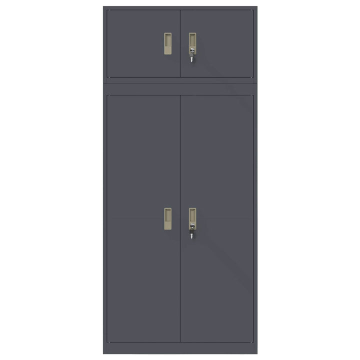 Opbevaringsskab 2 stk. Antracit 80 x 40 x 180 cm Stål Låses