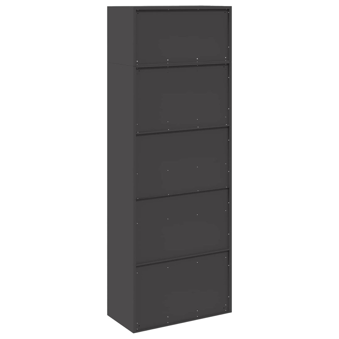Opbevaringsskab 2 stk. Sort 80 x 40 x 220 cm Stål Låses