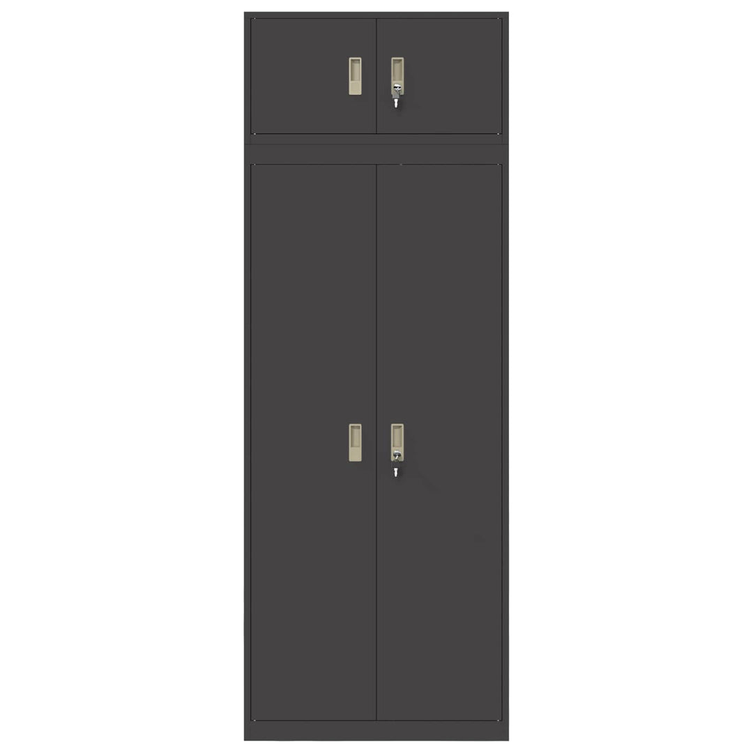 Opbevaringsskab 2 stk. Sort 80 x 40 x 220 cm Stål Låses