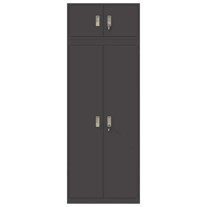 Opbevaringsskab 2 stk. Sort 80 x 40 x 220 cm Stål Låses