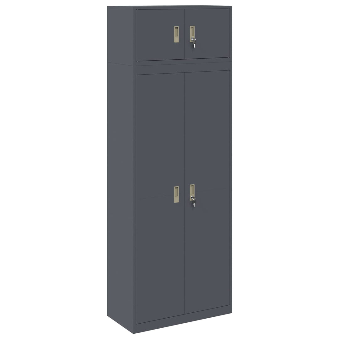 Opbevaringsskab 2 stk. Antracit 80 x 40 x 220 cm Stål Låses