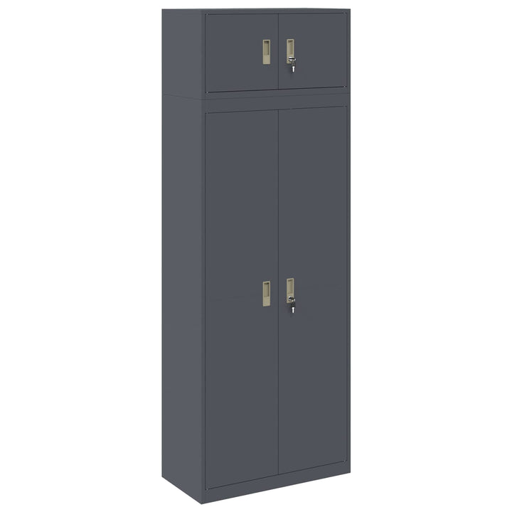 Opbevaringsskab 2 stk. Antracit 80 x 40 x 220 cm Stål Låses