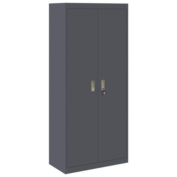 Opbevaringsskab 2 stk. Antracit 80 x 40 x 220 cm Stål Låses