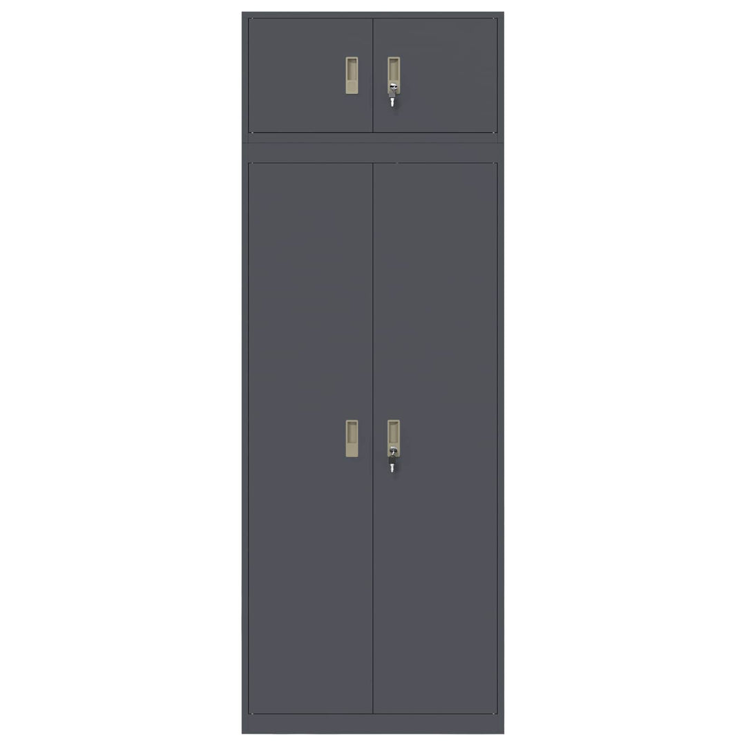 Opbevaringsskab 2 stk. Antracit 80 x 40 x 220 cm Stål Låses
