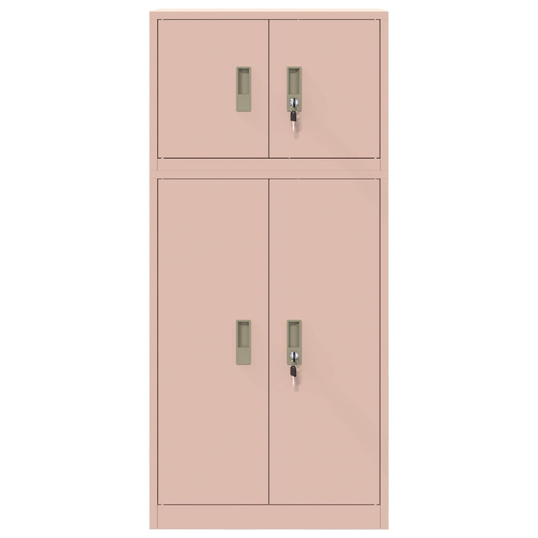Opbevaringsskab 2 stk. Lyserød 60 x 40 x 130 cm Stål Låses