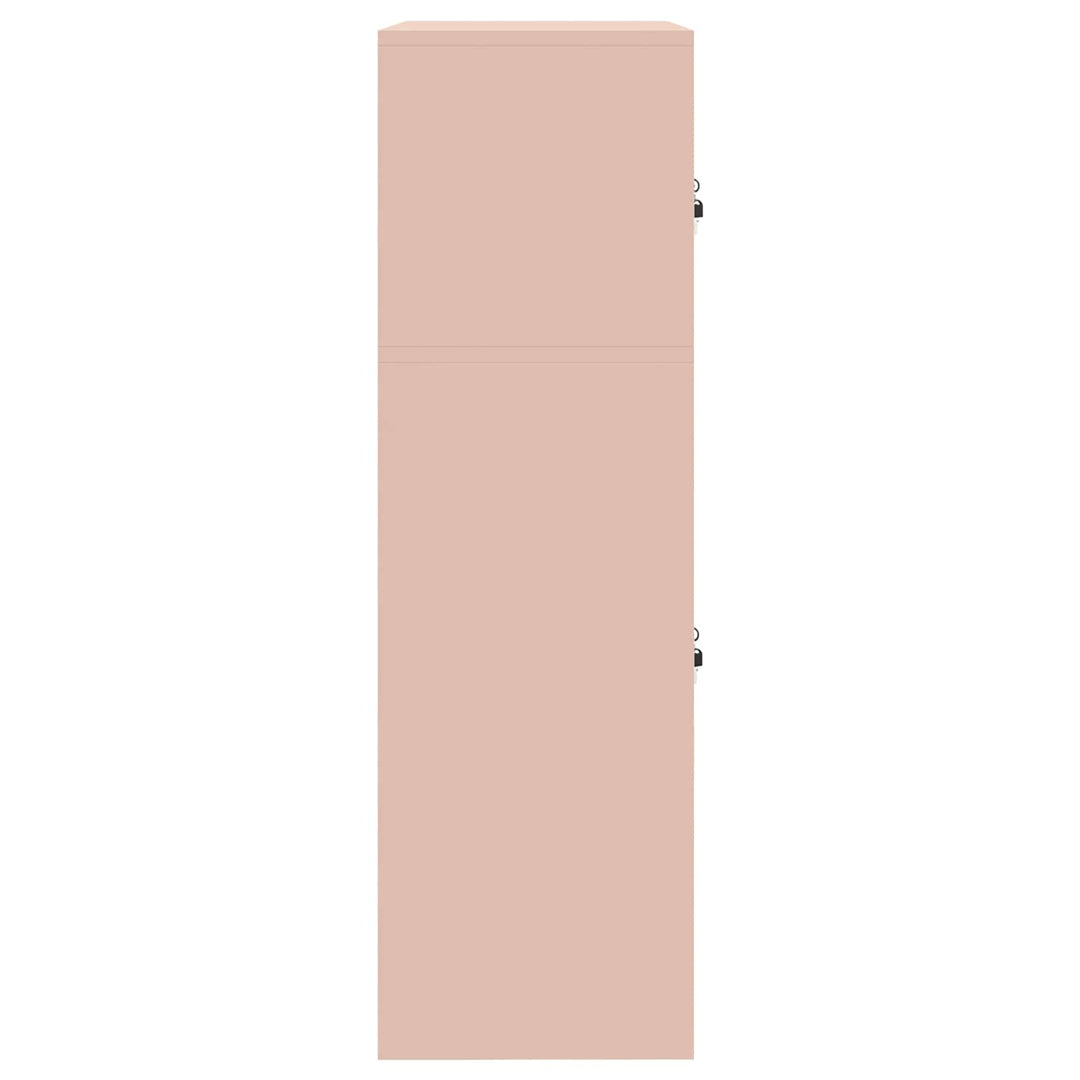Opbevaringsskab 2 stk. Lyserød 60 x 40 x 130 cm Stål Låses