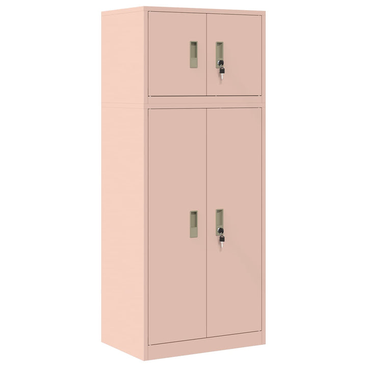 Opbevaringsskab 2 stk. Lyserød 60 x 40 x 145 cm Stål Låses