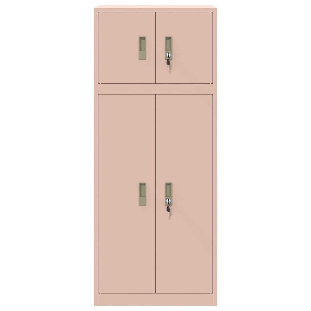 Opbevaringsskab 2 stk. Lyserød 60 x 40 x 145 cm Stål Låses