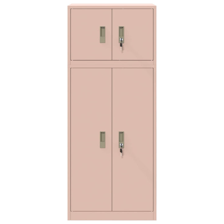 Opbevaringsskab 2 stk. Lyserød 60 x 40 x 145 cm Stål Låses