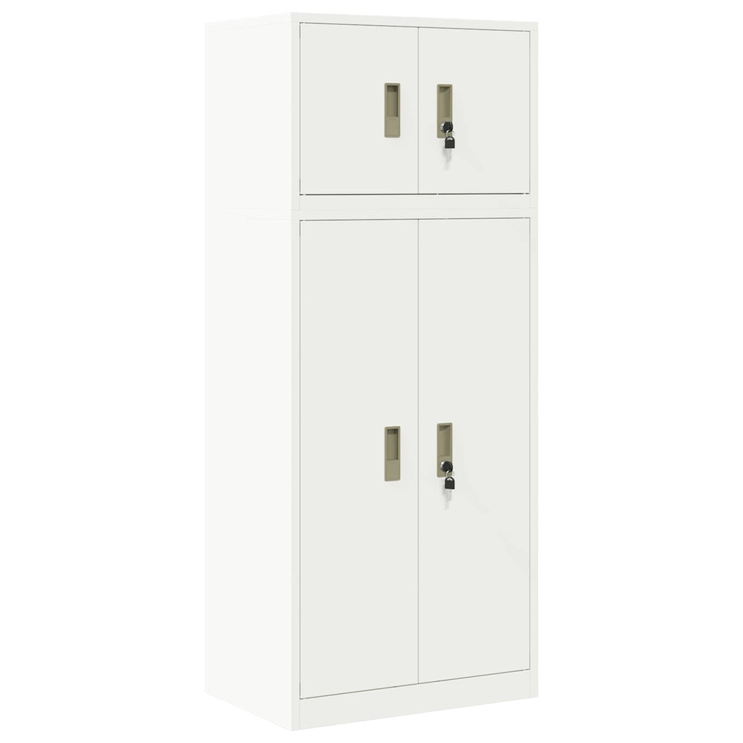 Opbevaringsskab 2 stk. Hvid 60 x 40 x 145 cm Stål Låses