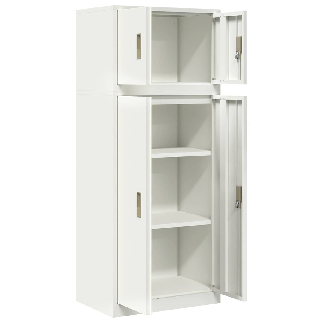 Opbevaringsskab 2 stk. Hvid 60 x 40 x 145 cm Stål Låses