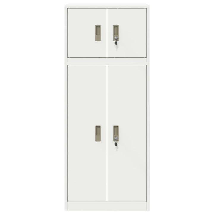 Opbevaringsskab 2 stk. Hvid 60 x 40 x 145 cm Stål Låses