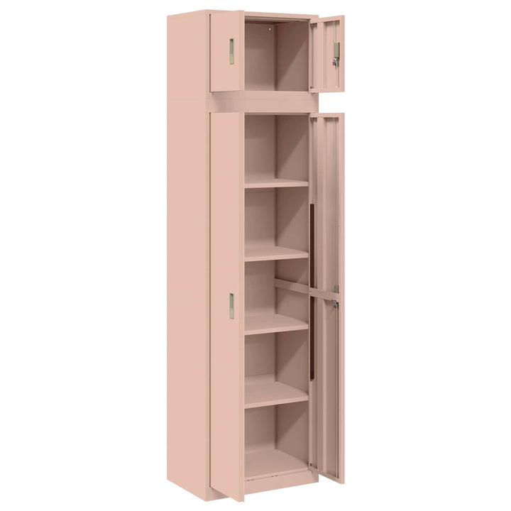 Opbevaringsskab 2 stk. Lyserød 60 x 40 x 220 cm Stål Låses