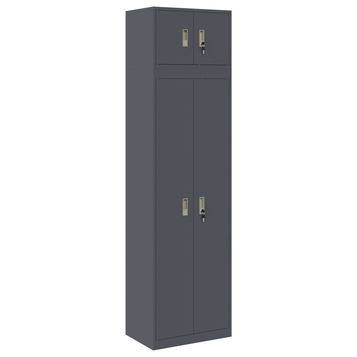 Opbevaringsskab 2 stk. Antracit 60 x 40 x 220 cm Stål Låses