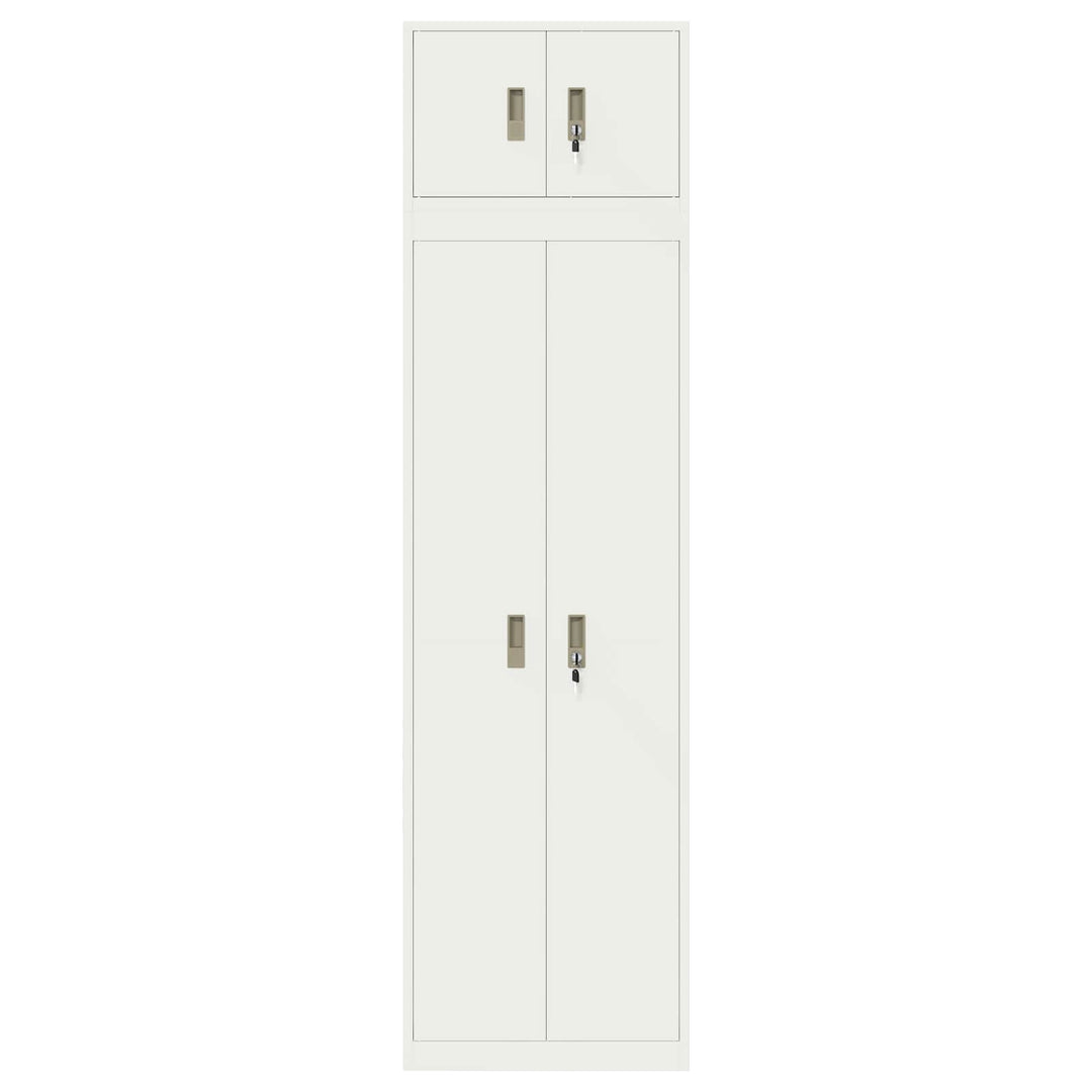 Opbevaringsskab 2 stk. Hvid 60 x 40 x 220 cm Stål Låses