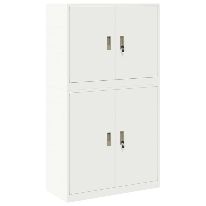 Opbevaringsskab 2 stk. Hvid 90 x 40 x 160 cm Stål Låses