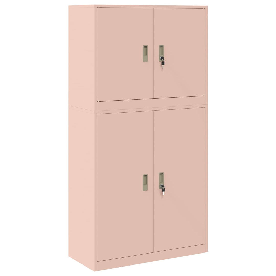 Opbevaringsskab 2 stk. Lyserød 90 x 40 x 175 cm Stål Låses