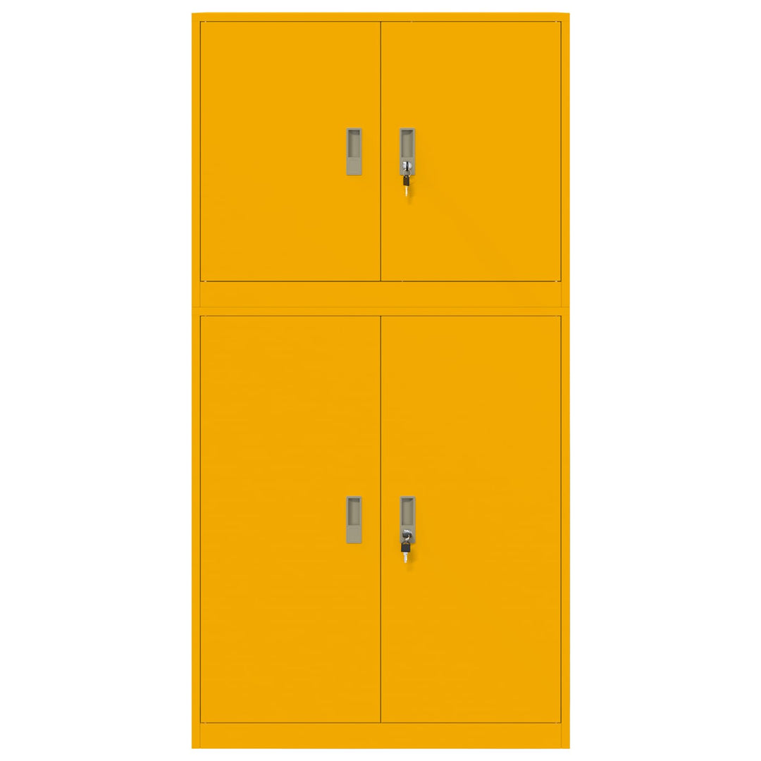 Opbevaringsskab 2 stk. Sennepsgul 90 x 40 x 175 cm Stål Låses