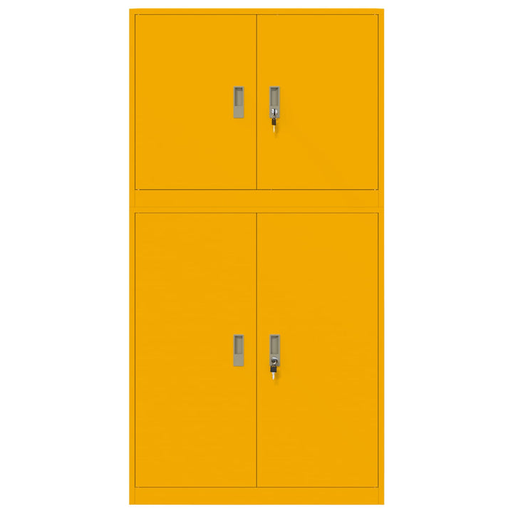 Opbevaringsskab 2 stk. Sennepsgul 90 x 40 x 175 cm Stål Låses