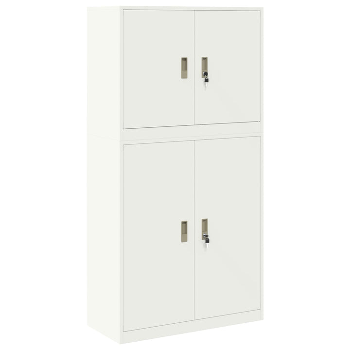 Opbevaringsskab 2 stk. Hvid 90 x 40 x 175 cm Stål Låses