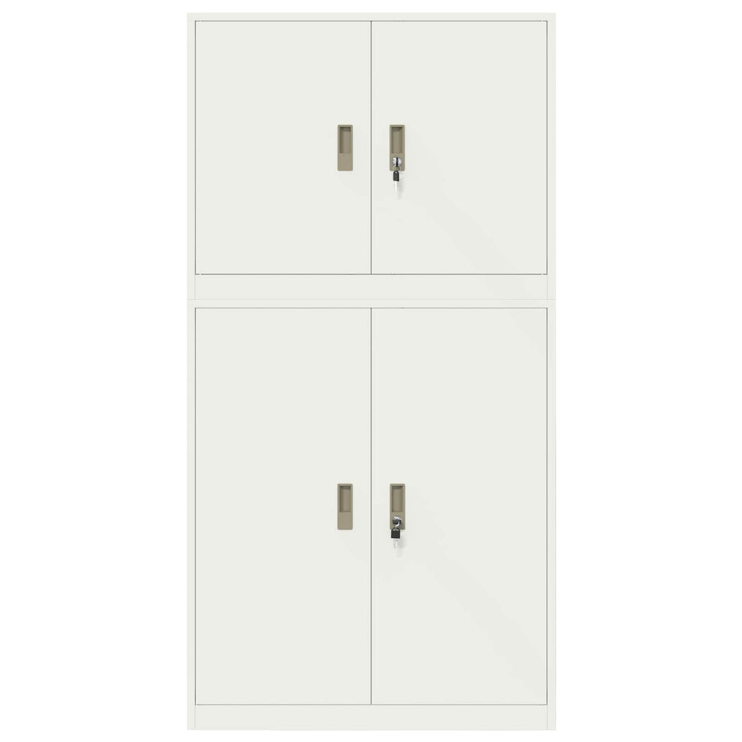 Opbevaringsskab 2 stk. Hvid 90 x 40 x 175 cm Stål Låses