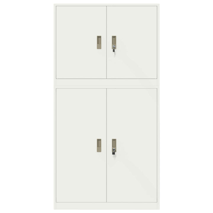 Opbevaringsskab 2 stk. Hvid 90 x 40 x 175 cm Stål Låses