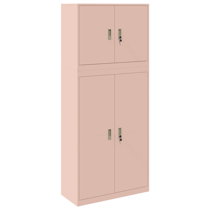 Opbevaringsskab 2 stk. Lyserød 90 x 40 x 210 cm Stål Låses